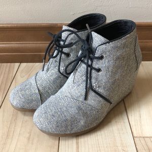 TOMS Grey Wedges Booties